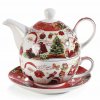 Set di tazze e teiere in porcellana "Fata di Natale" cm 16 x 10,5 x 14 H Set di tazze e teiere in porcellana "Fata di Natale" cm 16 x 10,5 x 14 H