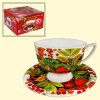 Tazza da tè con piattino "Hohloma"