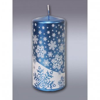 Candela "Natale" blu 12,5 × 6 cm