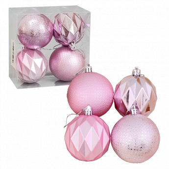 Decorazione per albero di Natale Forme geometriche Ø7 cm 4 pz