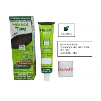 Crema-Henne colorante N°7 nero naturale "Herbal Time" (75 ml) Crema-Henne colorante N°7 nero naturale "Herbal Time" (75 ml)