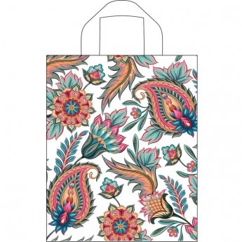 Пакет "Узор на белом", полиэтиленовый с петлевой ручкой, 35х28 см, 55 мкм