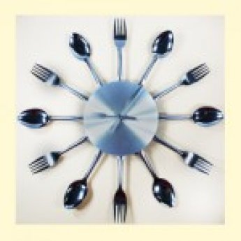 Orologio da parete "Posate" (d-38 cm, metallo)