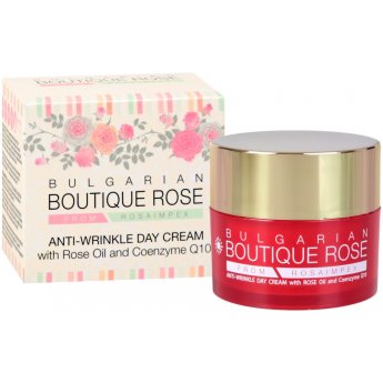 Crema da giorno antirughe con olio di rosa e coenzima Q10 "BULGARIAN BOUTIQUE ROSE" 45 ml Crema da giorno antirughe con olio di rosa e coenzima Q10 "BULGARIAN BOUTIQUE ROSE" 45 ml