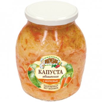 Crauti con carote in salamoia "Pogrebok" (840g) Crauti con carote in salamoia "Pogrebok" (840g)