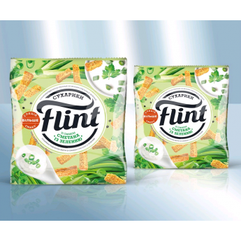 Crostini di frumento e segale "Flint" al sapore di panna acida con erbette (70g) Crostini di frumento e segale "Flint" al sapore di panna acida con erbette (70g)