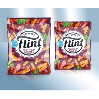 Crostini di frumento e segale "Flint" al sapore di salamini (70g) Crostini di frumento e segale "Flint" al sapore di salamini (70g)