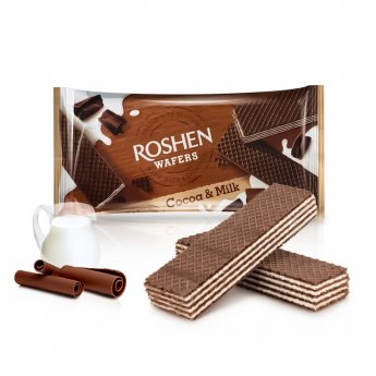 Wafer "Roshen" con cacao e latte (216g)