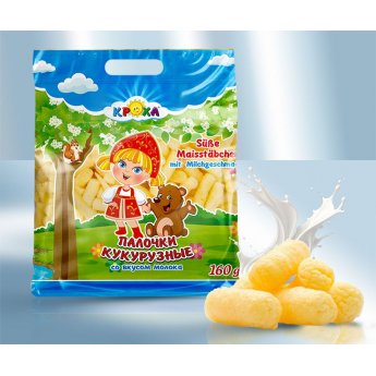 Bastoncini di mais "Krokha" al gusto di latte (160g) Bastoncini di mais "Krokha" al gusto di latte (160g)