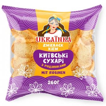 Cracker "Ukrainka" Kyiv con uvetta (260g) Cracker "Ukrainka" Kyiv con uvetta (260g)