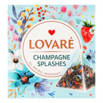Tè "Lovare-Champagne Splashes" con frutti di bosco, petali di fiordaliso e aroma di fragoline di bosco (15х2g) Tè "Lovare-Champagne Splashes" con frutti di bosco, petali di fiordaliso e aroma di fragoline di bosco (15х2g)