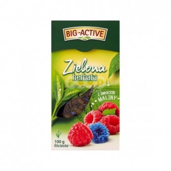 Tè verde "Big Active" foglia grande, con lampone (100g) Tè verde "Big Active" foglia grande, con lampone (100g)