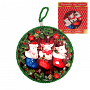 Alzata per piatti caldi "3 maialini/Happy New Year", ceramica, Ø 16 cm