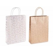 Grande sacchetto/busta di carta con stampa di rametti dorati