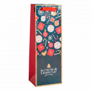 Borsa per bottiglia "La felicità nel nuovo anno", 13 × 36 × 10 cm