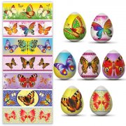 Pellicola pasquale decorativa per uova, 7 motivi diversi nella confezione