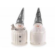 Barattolo di Natale con pupazzo di neve in ceramica 11 x 21cm