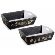 Cesto in cartone "Black Chic" con manici cm 37*29*14H