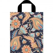 Пакет "Узор на синем", полиэтиленовый с петлевой ручкой, 35х28 см, 55 мкм