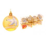 Kit addobbi natalizi (plstica), oro d-6 cm, 8 pz