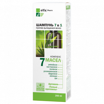 Shampoo 7 in 1 "Elfa Pharm" 200 ml, un complesso di 7 oli, contro la caduta dei capelli Shampoo 7 in 1 "Elfa Pharm" 200 ml, un complesso di 7 oli, contro la caduta dei capelli