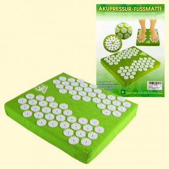 Tappetino per agopressione per piedi 32x35x5cm, 62 elementi stimolanti da 33 spine