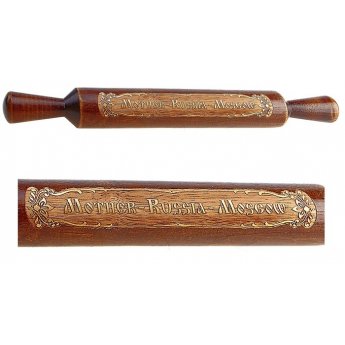 Mattarello "Mother - Russia - Moscow" 23 x 3,2 cm, legno