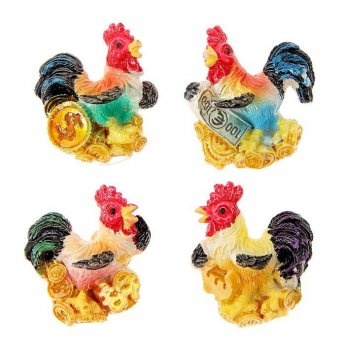 Магнит полистоун "Петушок в золоте"  3,5х3 см.