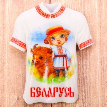 Calamita a forma di T-shirt "Bielorussia" 7,7*5,4 cm