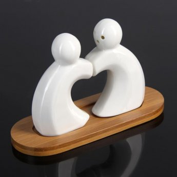 Set per spezie con supporto in legno 2 pz.