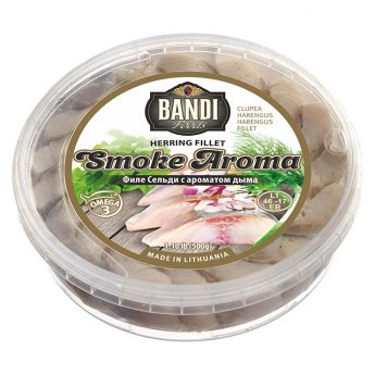 Pezzi di aringa "Bandi" affumicati sott'olio (500 gr)