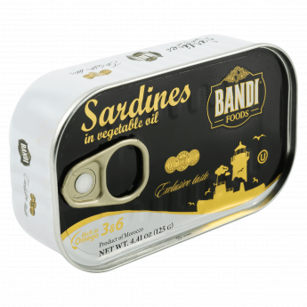 Sardine "bandi" in olio vegetale (125 g) Sardine "bandi" in olio vegetale (125 g)