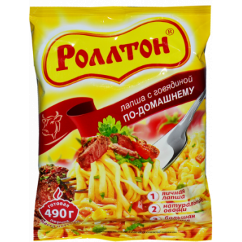 Noodles "Rollton" con brodo di manzo (85 g)