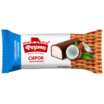 Formaggino "Ferma" glassato con scaglie di cocco 23% (36g) Formaggino "Ferma" glassato con scaglie di cocco 23% (36g)