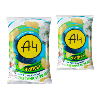 Patatine "А4" al gusto panna acida e erbe aromatiche (50g) Patatine "А4" al gusto panna acida e erbe aromatiche (50g)